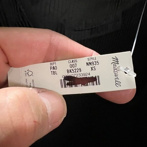 Madewell $82 Pleated Flare Sleeve Top Black Size XS NN935 - Picture 6 of 7